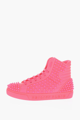leather studded fluo PAUL high-top sneakers