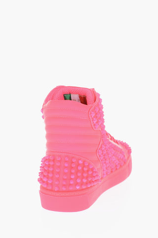 leather studded fluo PAUL high-top sneakers