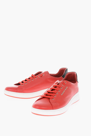 leather low top sneakers