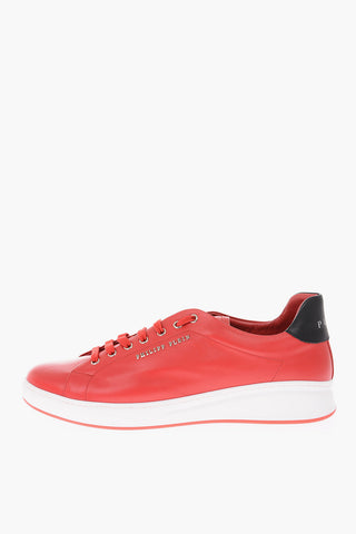 leather low top sneakers