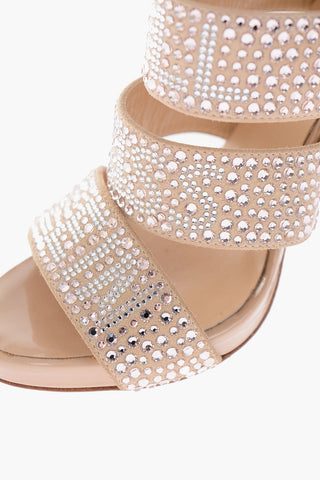 12cm leather rhinestone embellished LOVE ROCK AND ROLL Cut-out heels