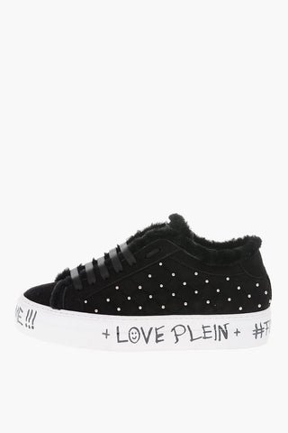 suede leather sneakers with inner real fur