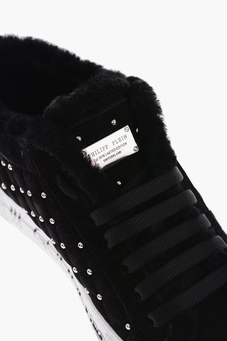 suede leather sneakers with inner real fur