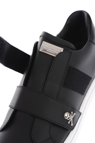 Leather Sneakers with Touch Strap Closure