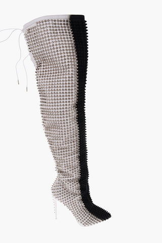 Over-the-Knee Boots FASHION SHOW Studded Leather 12cm