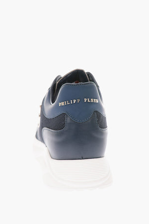leather and fabric sneakers
