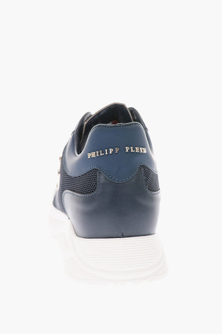 leather and fabric sneakers