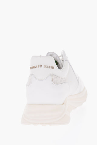 leather and fabric sneakers