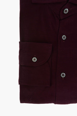 Camicia in Cotone Stretch con Collo Francese