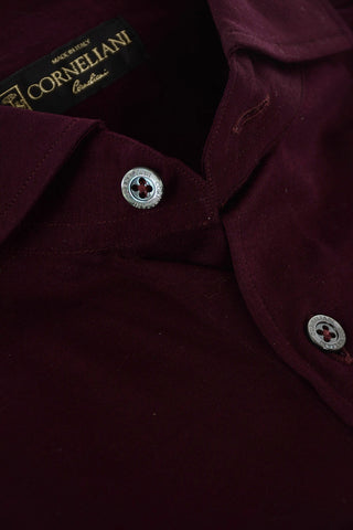 Camicia in Cotone Stretch con Collo Francese