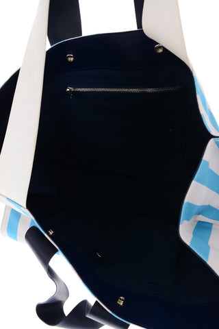 striped shoulder bag with double handle