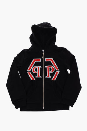 embroidered Statement sweatshirt with hood