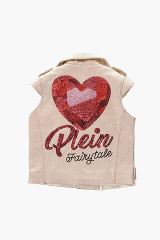 giubbotto biker CASSIA in pelle lamè senza mainca