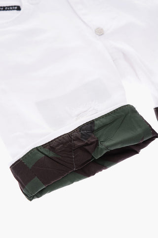 denim Statement Bermuda with camouflage cuffs