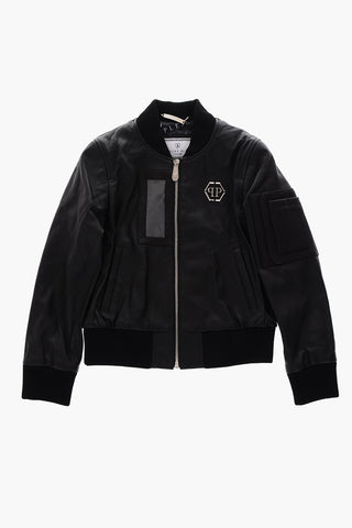 leather ARMY bomber