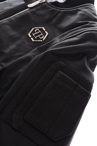 leather ARMY bomber