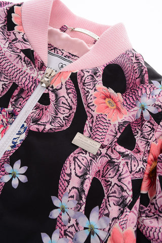 floral-printed CLARITY bomber with zip closure