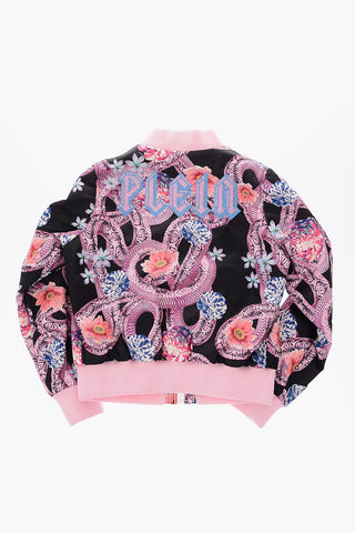 floral-printed CLARITY bomber with zip closure
