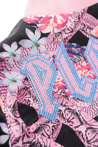 floral-printed CLARITY bomber with zip closure
