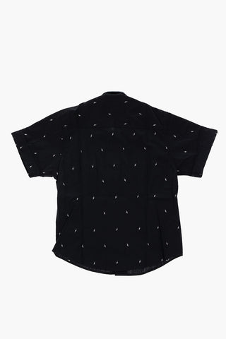 camicia a manica corta con stampa fulmini