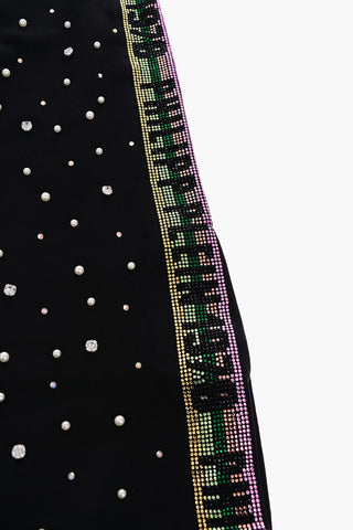 rhinestone embellished and Beads PP1978 jogging pants