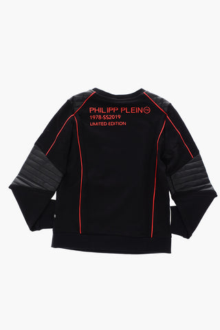 rhinestone embellished skull crew-neck sweatshirt