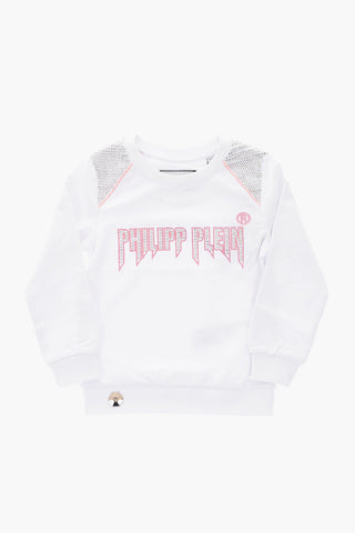 rhinestone embellished LS crew-neck sweatshirt
