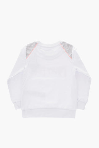 rhinestone embellished LS crew-neck sweatshirt