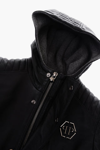 Leather ALWIN Jacket with hood