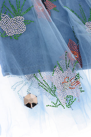 Denim QUENY MARKS Skirt with tulle details