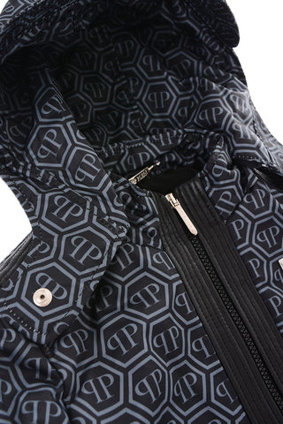 Bomber stampa logo con cappuccio removibile