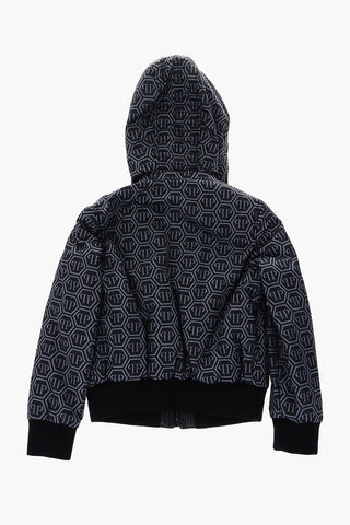 Bomber stampa logo con cappuccio removibile