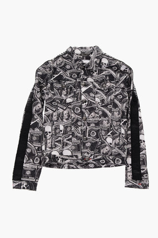 Denim all over printed Statement overshirt