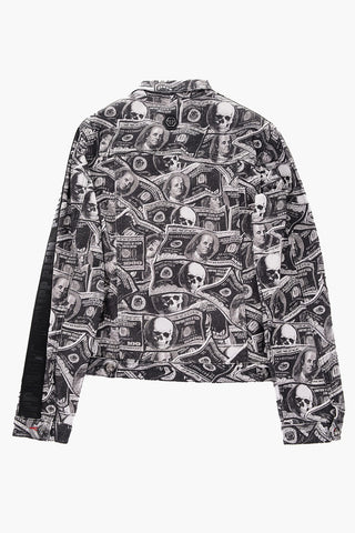 Denim all over printed Statement overshirt