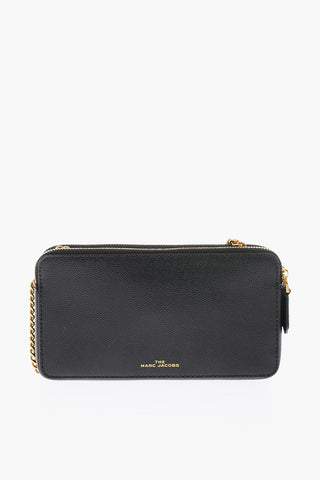 THE MARC JACOBS leather double zip wallet with chain shoulder strap 