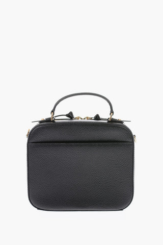 textured leather bag with removable shoulder strap