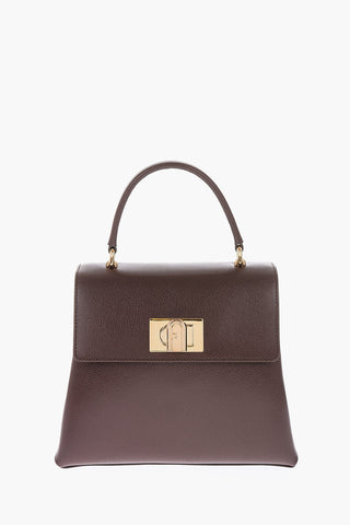 textured leather handbag with removable shoulder strap