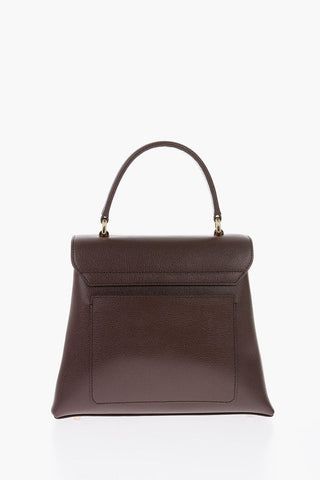 textured leather handbag with removable shoulder strap