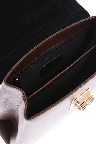 textured leather handbag with removable shoulder strap
