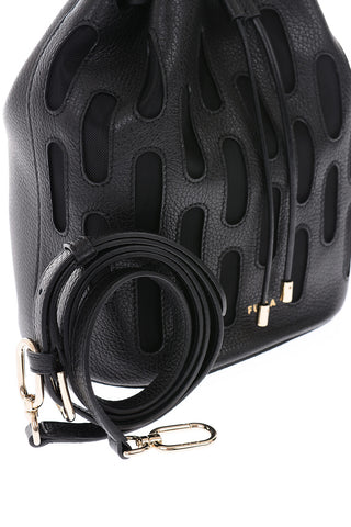 tumbled leather BLOCKS mini bucket bag