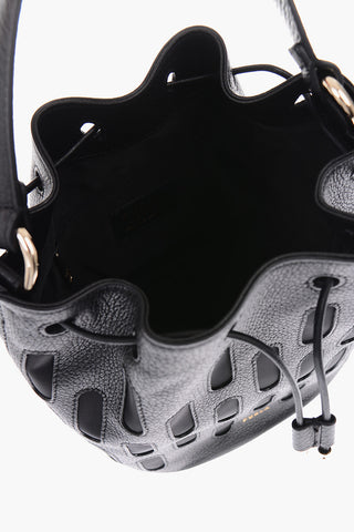 tumbled leather BLOCKS mini bucket bag