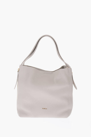 textured leather NIRVANA hobo bag with side zip
