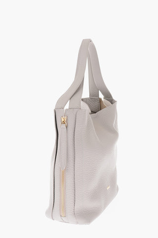 textured leather NIRVANA hobo bag with side zip