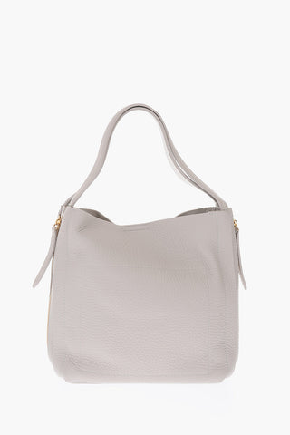 textured leather NIRVANA hobo bag with side zip