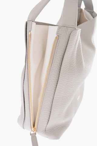 textured leather NIRVANA hobo bag with side zip