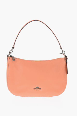 textured leather shoulder bag with removable shoulder strap
