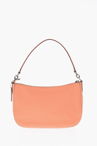 textured leather shoulder bag with removable shoulder strap