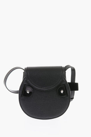 leather mini crossbody bag with maxi buckle