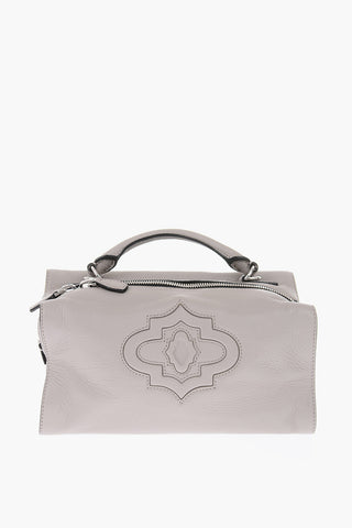 textured leather DINER handbag with removable shoulder strap