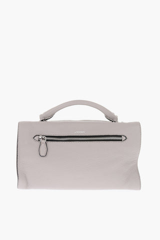 textured leather DINER handbag with removable shoulder strap